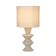 Malacca Table Lamp - Stoneware & White Fabric Shade