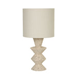 Searchlight Electric Malacca Table Lamp - Stoneware & White Fabric Shade 62021CR