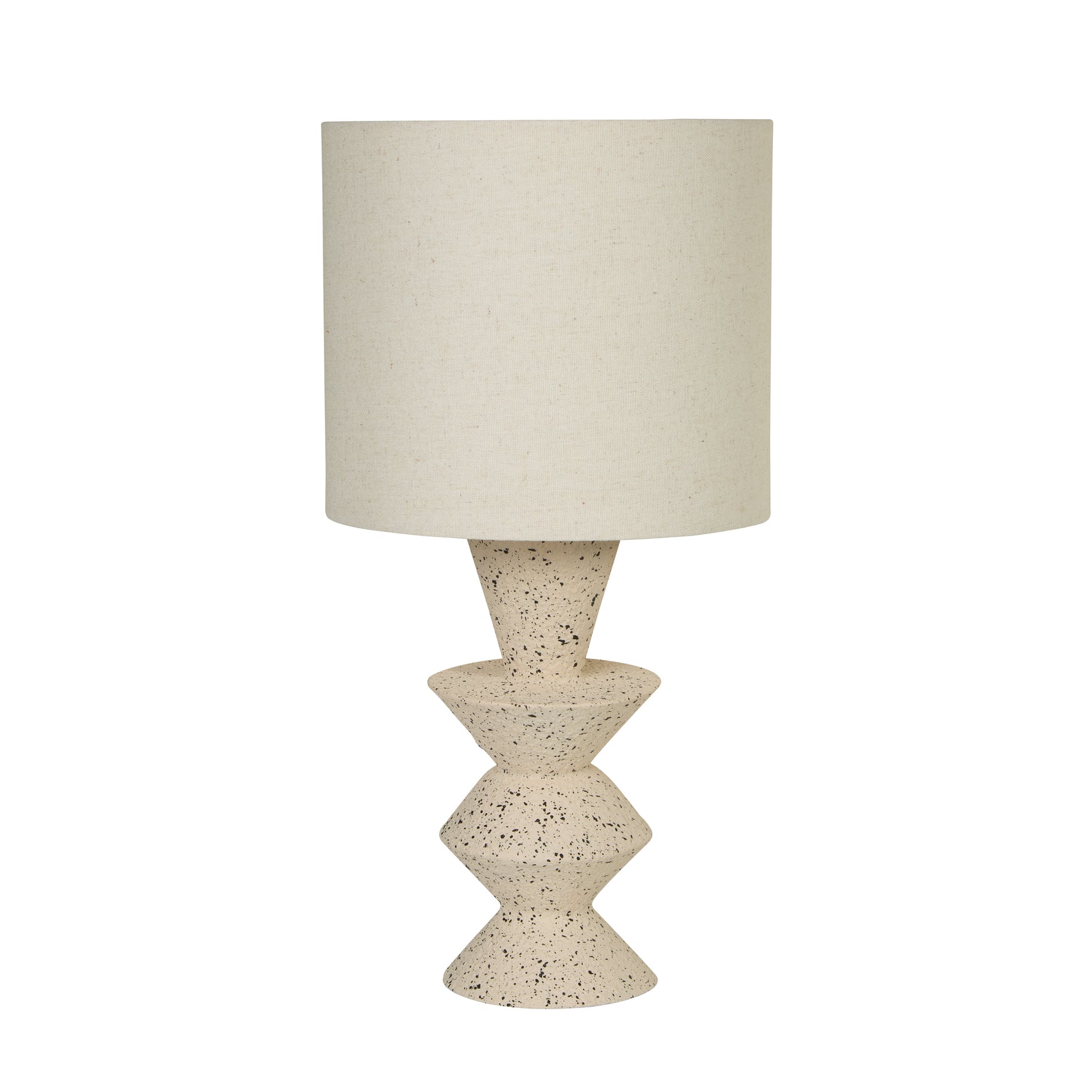 Searchlight Electric Malacca Table Lamp - Stoneware & White Fabric Shade 62021CR
