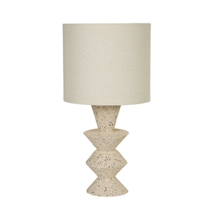 Searchlight Electric Malacca Table Lamp - Stoneware & White Fabric Shade 62021CR