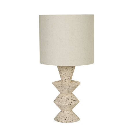 Searchlight Electric Malacca Table Lamp - Stoneware & White Fabric Shade 62021CR