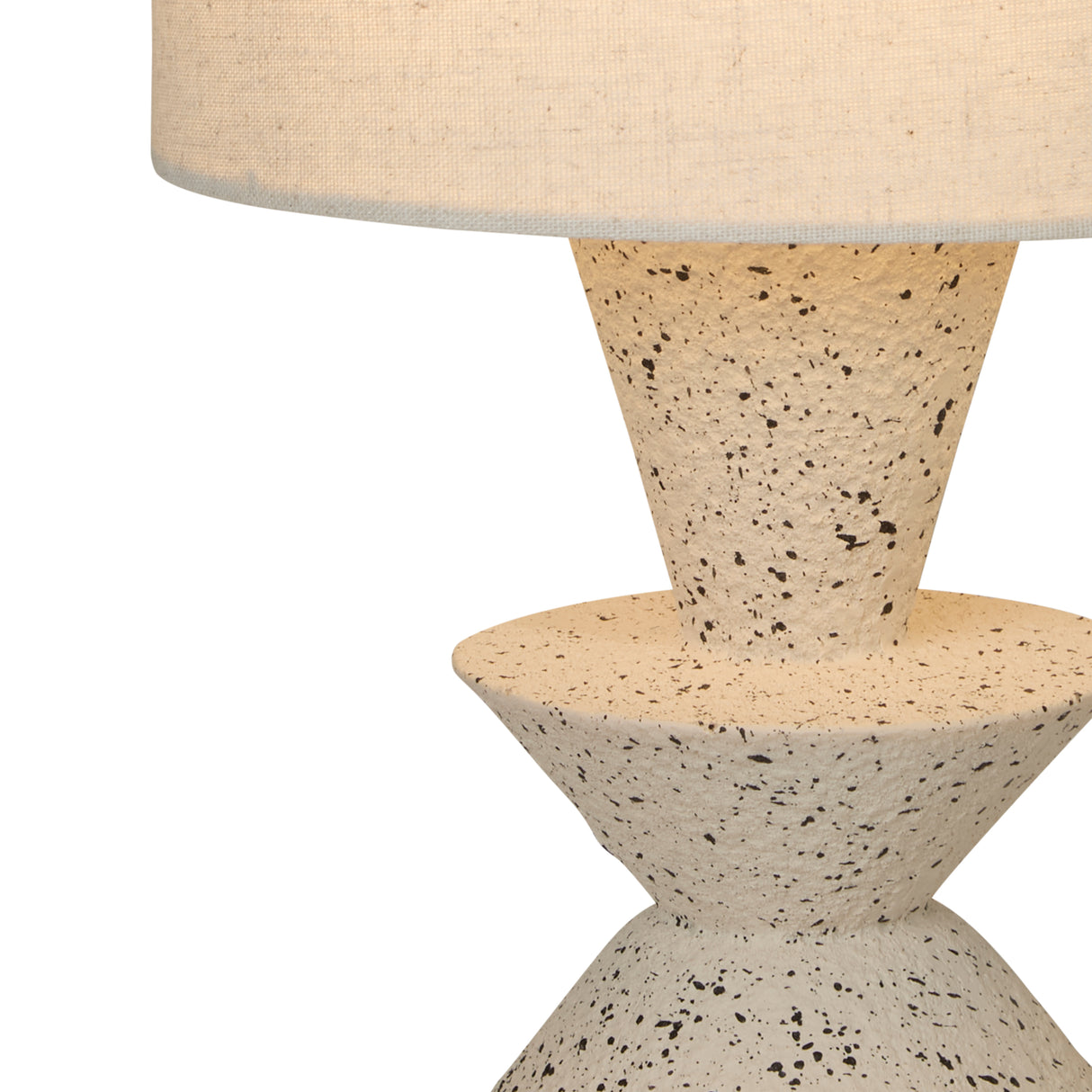Searchlight Electric Malacca Table Lamp - Stoneware & White Fabric Shade 62021CR