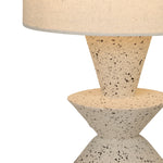 Searchlight Electric Malacca Table Lamp - Stoneware & White Fabric Shade 62021CR