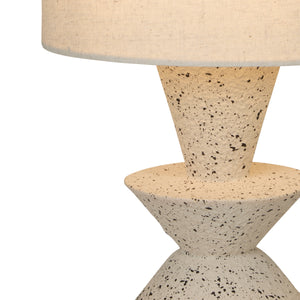Searchlight Electric Malacca Table Lamp - Stoneware & White Fabric Shade 62021CR
