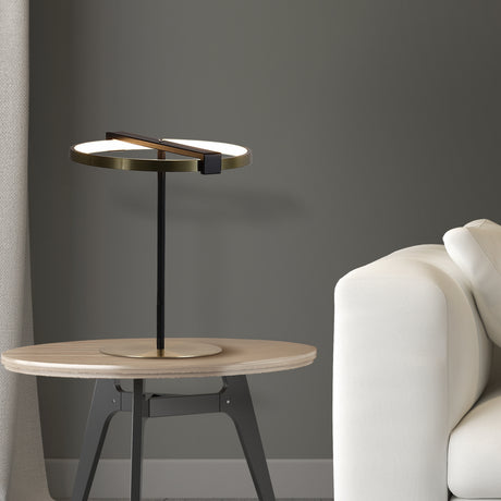 Searchlight Electric Aerial LED Table Lamp, Gold and Black Metal 62331GO