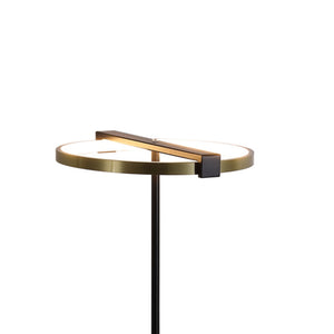 Searchlight Electric Aerial LED Floor Lamp, Gold and Black Metal 62332GO