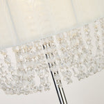 Searchlight Electric Bellano Floor Lamp -  Chrome Metal, White Fabric, Clear Acry 62618CC