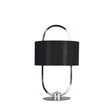 Madrid Table Lamp - Chrome Metal & Black Fabric Shade