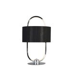 Madrid Table Lamp - Chrome Metal & Black Fabric Shade
