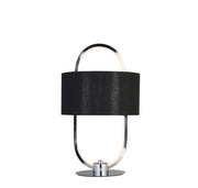 Madrid Table Lamp - Chrome Metal & Black Fabric Shade