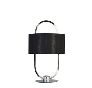 Madrid Table Lamp - Chrome Metal & Black Fabric Shade