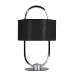 Searchlight Electric Madrid Table Lamp - Chrome Metal & Black Fabric Shade 62801CC