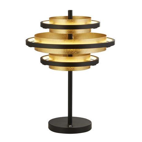 Hive 3Lt Table Lamp - Black Metal & Gold Leaf