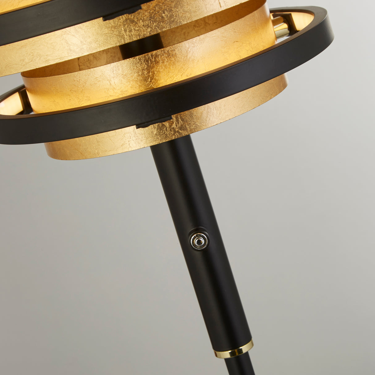 Searchlight Electric Hive 5Lt Floor Lamp - Black Metal & Gold Leaf 6359BG