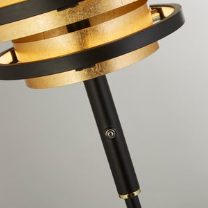 Searchlight Electric Hive 5Lt Floor Lamp - Black Metal & Gold Leaf 6359BG