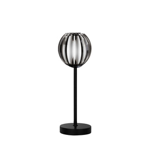Searchlight Electric Blossom Table Lamp - Black Metal & Smoked Acrylic Shade 6533-1BK