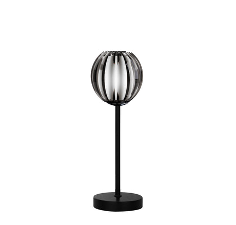 Searchlight Electric Blossom Table Lamp - Black Metal & Smoked Acrylic Shade 6533-1BK