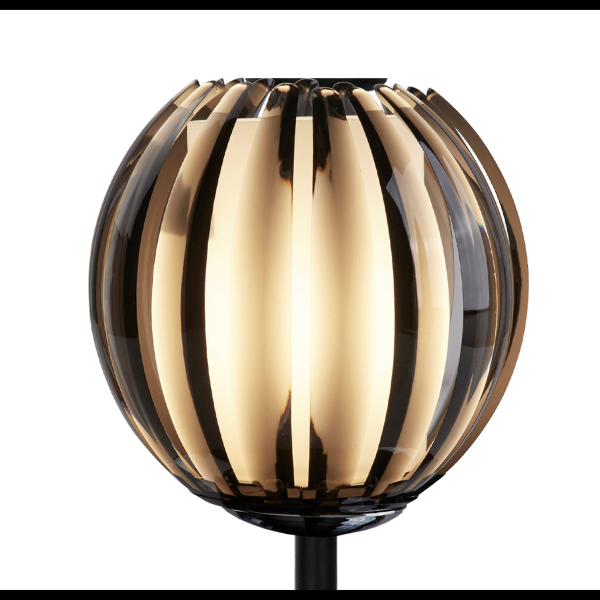 Searchlight Electric Blossom Table Lamp - Black Metal & Smoked Acrylic Shade 6533-1BK
