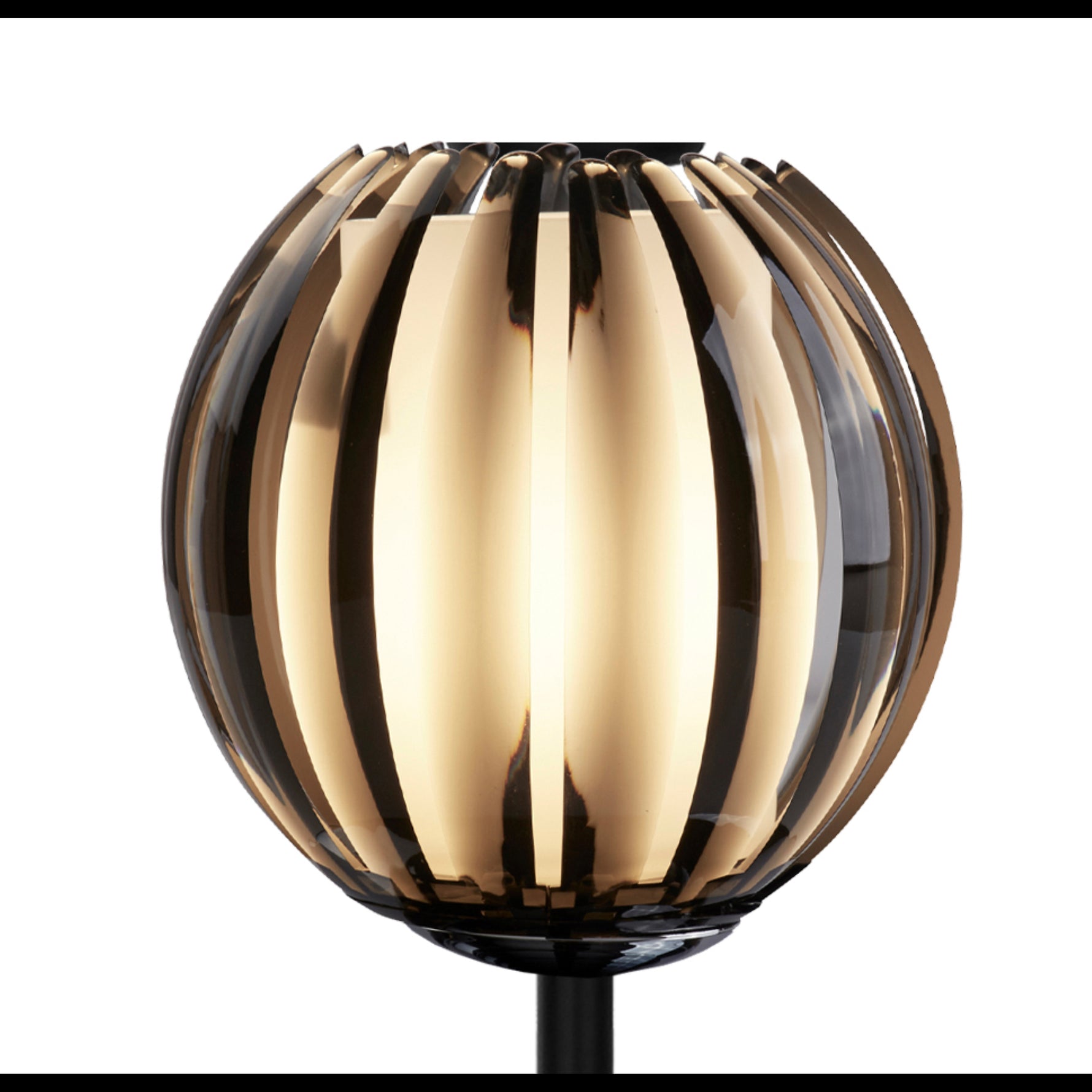 Searchlight Electric Blossom Table Lamp - Black Metal & Smoked Acrylic Shade 6533-1BK