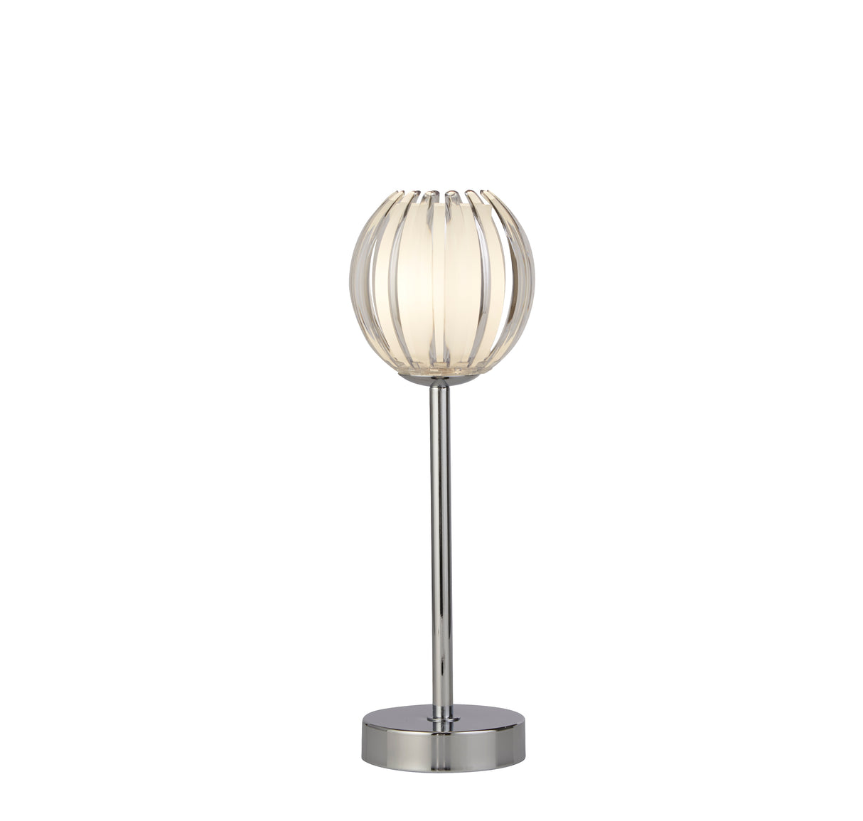 Blossom 1Lt Table Lamp, Chrome Metal, Clear Acrylic Shade
