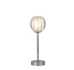 Blossom 1Lt Table Lamp, Chrome Metal, Clear Acrylic Shade
