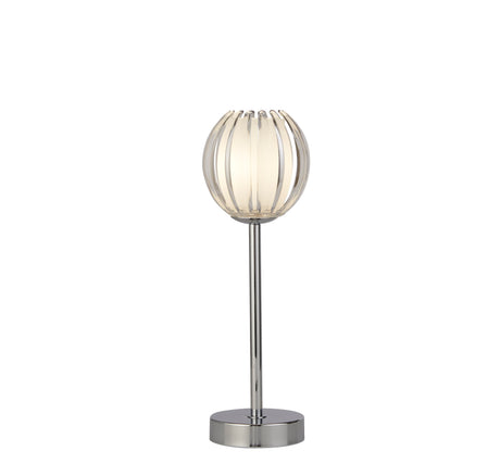 Blossom 1Lt Table Lamp, Chrome Metal, Clear Acrylic Shade