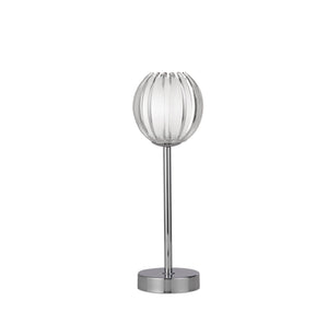 Searchlight Electric Blossom 1Lt Table Lamp, Chrome Metal, Clear Acrylic Shade 6533-1CC