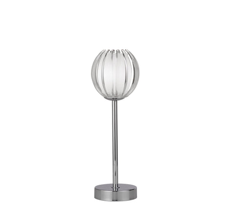 Searchlight Electric Blossom 1Lt Table Lamp, Chrome Metal, Clear Acrylic Shade 6533-1CC