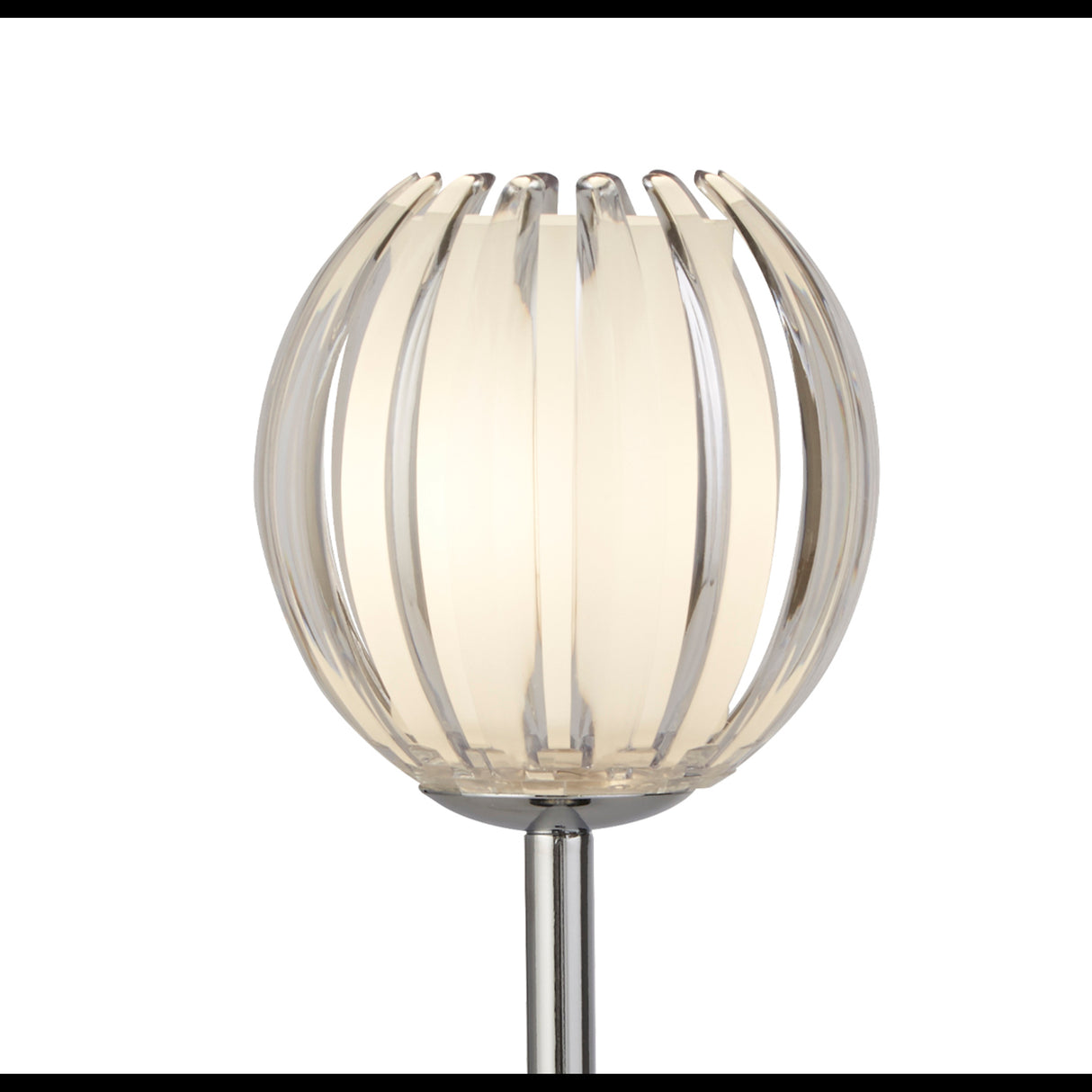 Searchlight Electric Blossom 1Lt Table Lamp, Chrome Metal, Clear Acrylic Shade 6533-1CC