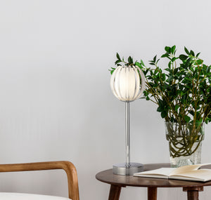 Searchlight Electric Blossom 1Lt Table Lamp, Chrome Metal, Clear Acrylic Shade 6533-1CC