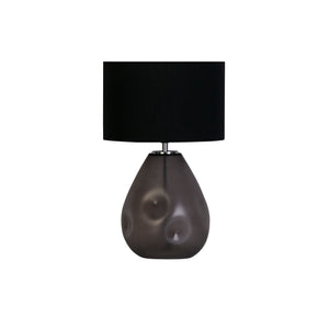 Searchlight Electric Devon 1Lt Table Lamp, Black  Punched Glass with Black Linen 65420BK