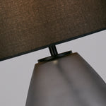 Searchlight Electric Devon 1Lt Table Lamp, Black  Punched Glass with Black Linen 65420BK