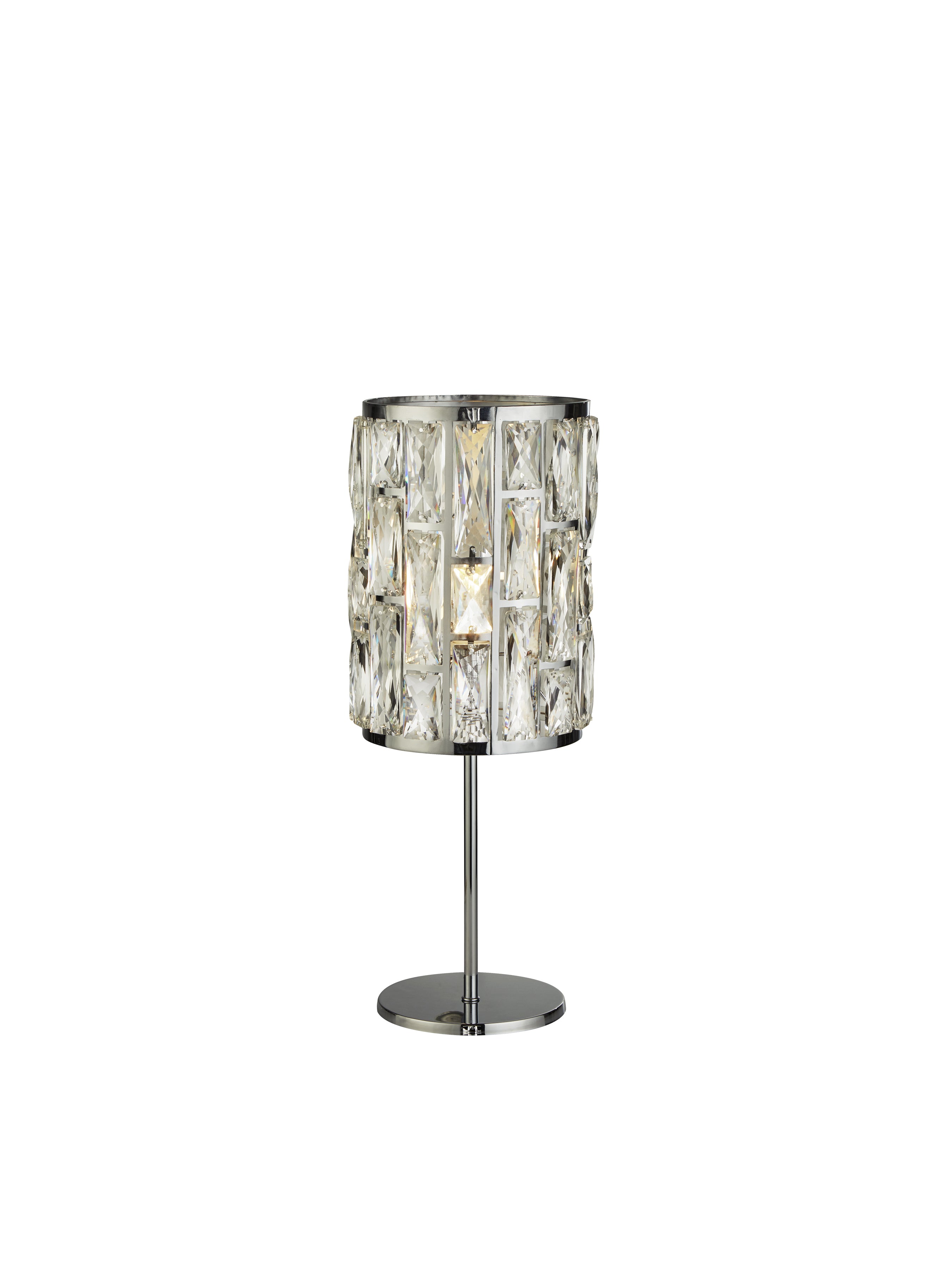 Bijou Table Lamp - Chrome Metal & Crystal Glass