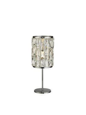 Bijou Table Lamp - Chrome Metal & Crystal Glass