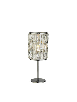 Bijou Table Lamp - Chrome Metal & Crystal Glass