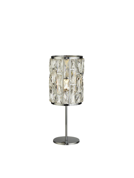 Bijou Table Lamp - Chrome Metal & Crystal Glass