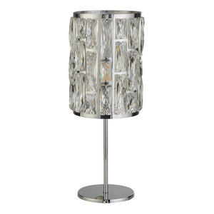Searchlight Electric Bijou Table Lamp - Chrome Metal & Crystal Glass 6584CC