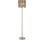 Bijou Floor Lamp - Antique Brass Metal & Champagne Glass