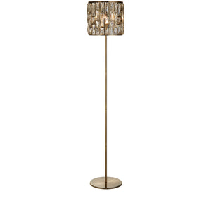 Bijou Floor Lamp - Antique Brass Metal & Champagne Glass