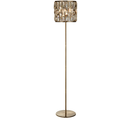 Bijou Floor Lamp - Antique Brass Metal & Champagne Glass