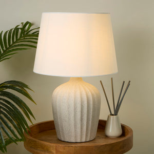 Searchlight Electric Padstow Table Lamp - Ceramic with Fabric Shade 66037CR