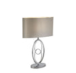 Loopy Table Lamp - Chrome Metal& Oval Silver Faux Silk Shade