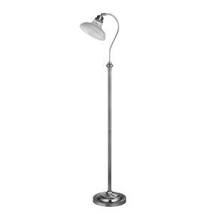 Searchlight Electric Bistro III Floor Lamp - Satin Silver & Holphane Style Glass 7184SS