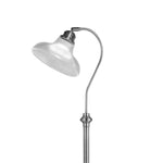 Searchlight Electric Bistro III Floor Lamp - Satin Silver & Holphane Style Glass 7184SS