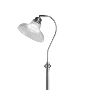 Searchlight Electric Bistro III Floor Lamp - Satin Silver & Holphane Style Glass 7184SS