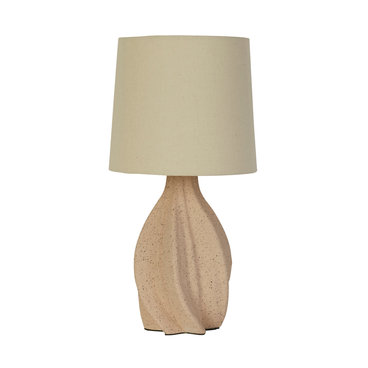 Searchlight Electric Twist 1Lt Table Lamp, Ceramic with Linen Shade 74210CR