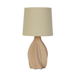 Searchlight Electric Twist 1Lt Table Lamp, Ceramic with Linen Shade 74210CR