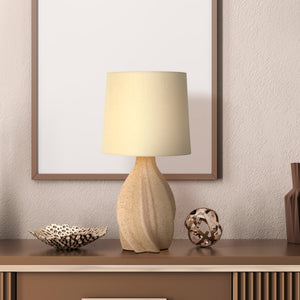 Searchlight Electric Twist 1Lt Table Lamp, Ceramic with Linen Shade 74210CR