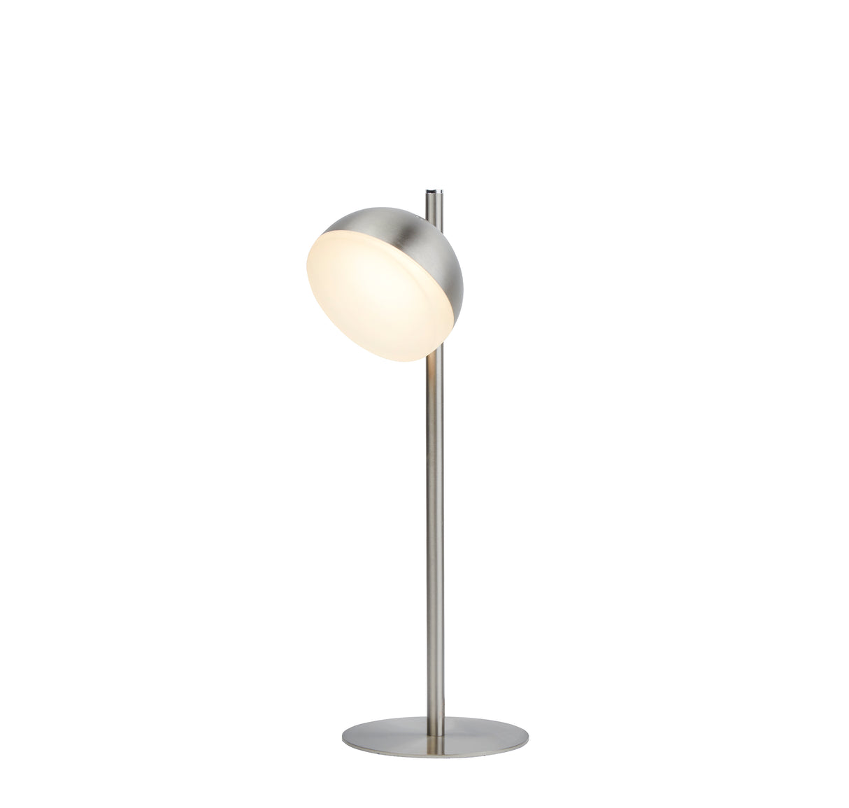 Tully Table Lamp - Satin Silver Metal & Frosted Shade