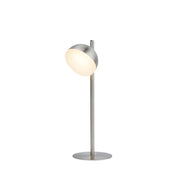 Tully Table Lamp - Satin Silver Metal & Frosted Shade